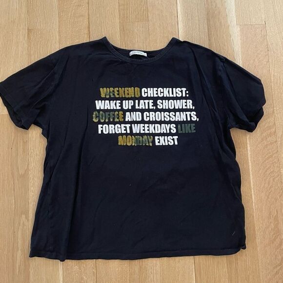 Black Zara tshirt  - Picture 1 of 4